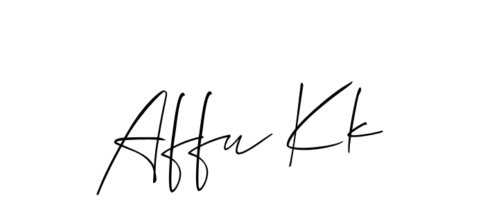 Similarly Allison_Script is the best handwritten signature design. Signature creator online .You can use it as an online autograph creator for name Affu Kk. Affu Kk signature style 2 images and pictures png