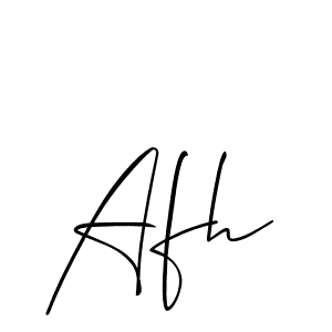 Use a signature maker to create a handwritten signature online. With this signature software, you can design (Allison_Script) your own signature for name Afh. Afh signature style 2 images and pictures png