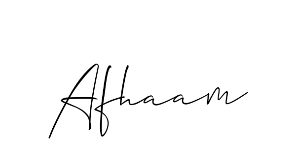 How to make Afhaam signature? Allison_Script is a professional autograph style. Create handwritten signature for Afhaam name. Afhaam signature style 2 images and pictures png