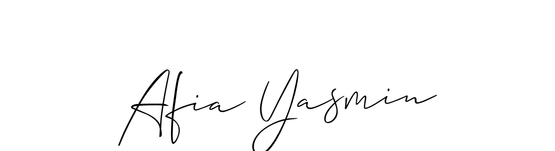 Afia Yasmin stylish signature style. Best Handwritten Sign (Allison_Script) for my name. Handwritten Signature Collection Ideas for my name Afia Yasmin. Afia Yasmin signature style 2 images and pictures png