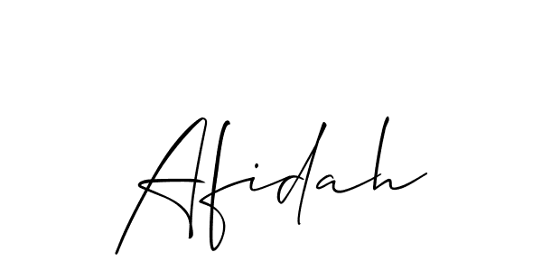 Use a signature maker to create a handwritten signature online. With this signature software, you can design (Allison_Script) your own signature for name Afidah. Afidah signature style 2 images and pictures png