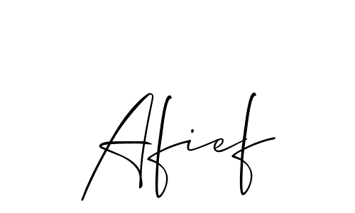 The best way (Allison_Script) to make a short signature is to pick only two or three words in your name. The name Afief include a total of six letters. For converting this name. Afief signature style 2 images and pictures png