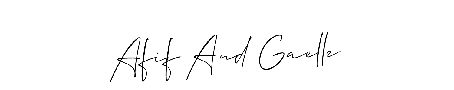 Create a beautiful signature design for name Afif And Gaelle. With this signature (Allison_Script) fonts, you can make a handwritten signature for free. Afif And Gaelle signature style 2 images and pictures png