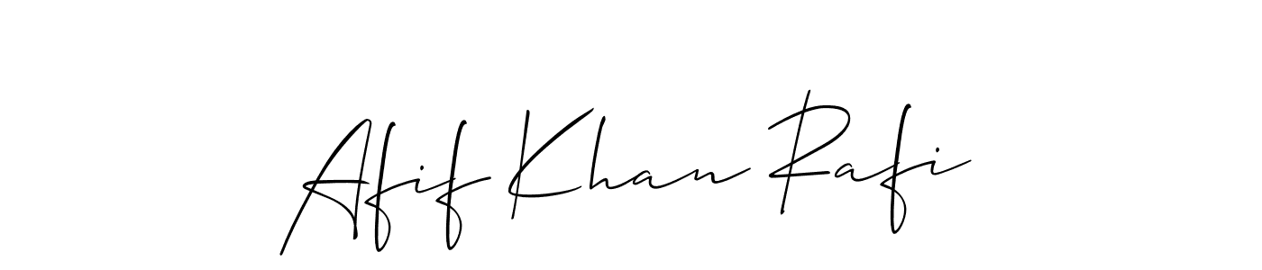 You should practise on your own different ways (Allison_Script) to write your name (Afif Khan Rafi) in signature. don't let someone else do it for you. Afif Khan Rafi signature style 2 images and pictures png