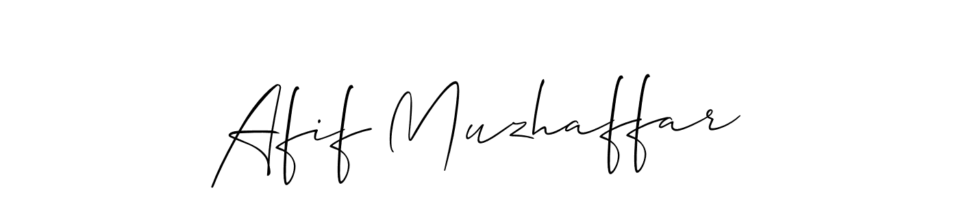 How to make Afif Muzhaffar name signature. Use Allison_Script style for creating short signs online. This is the latest handwritten sign. Afif Muzhaffar signature style 2 images and pictures png