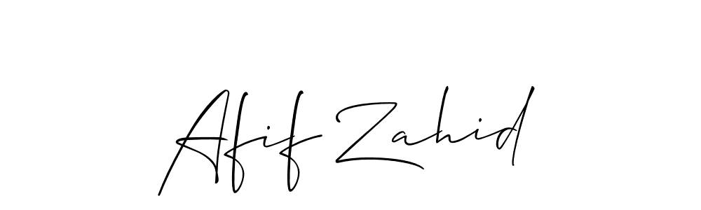 How to make Afif Zahid name signature. Use Allison_Script style for creating short signs online. This is the latest handwritten sign. Afif Zahid signature style 2 images and pictures png