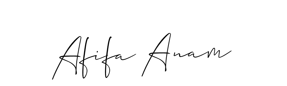 Also You can easily find your signature by using the search form. We will create Afifa Anam name handwritten signature images for you free of cost using Allison_Script sign style. Afifa Anam signature style 2 images and pictures png