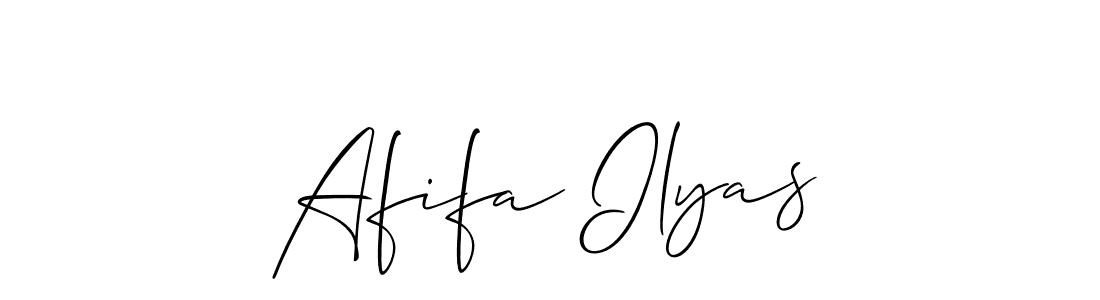 Allison_Script is a professional signature style that is perfect for those who want to add a touch of class to their signature. It is also a great choice for those who want to make their signature more unique. Get Afifa Ilyas name to fancy signature for free. Afifa Ilyas signature style 2 images and pictures png