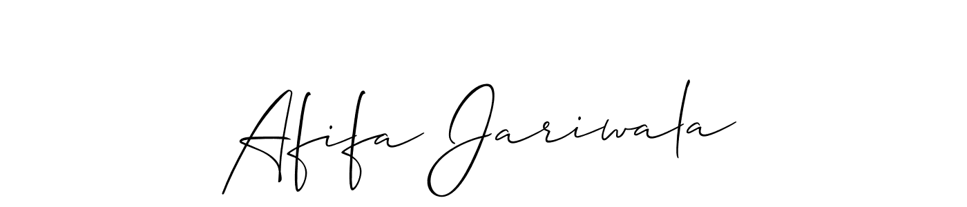 Also You can easily find your signature by using the search form. We will create Afifa Jariwala name handwritten signature images for you free of cost using Allison_Script sign style. Afifa Jariwala signature style 2 images and pictures png