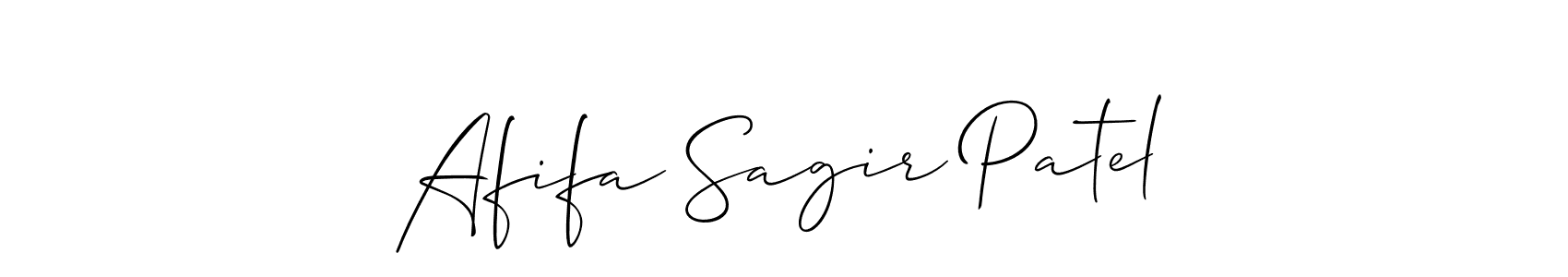 How to make Afifa Sagir Patel name signature. Use Allison_Script style for creating short signs online. This is the latest handwritten sign. Afifa Sagir Patel signature style 2 images and pictures png