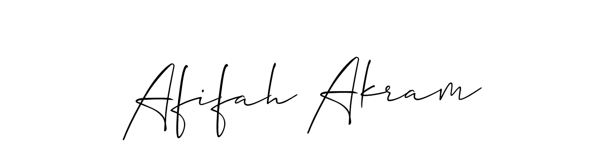 Use a signature maker to create a handwritten signature online. With this signature software, you can design (Allison_Script) your own signature for name Afifah Akram. Afifah Akram signature style 2 images and pictures png