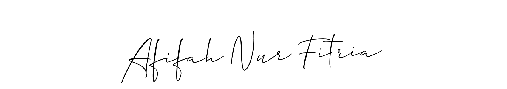 Create a beautiful signature design for name Afifah Nur Fitria. With this signature (Allison_Script) fonts, you can make a handwritten signature for free. Afifah Nur Fitria signature style 2 images and pictures png