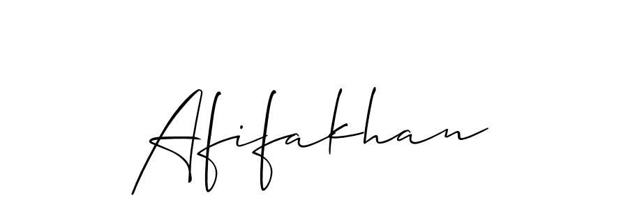 Design your own signature with our free online signature maker. With this signature software, you can create a handwritten (Allison_Script) signature for name Afifakhan. Afifakhan signature style 2 images and pictures png