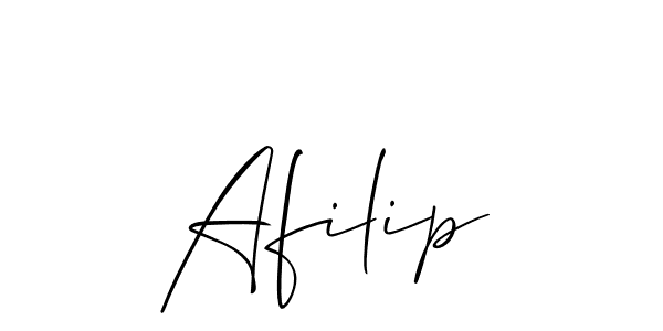 The best way (Allison_Script) to make a short signature is to pick only two or three words in your name. The name Afilip include a total of six letters. For converting this name. Afilip signature style 2 images and pictures png