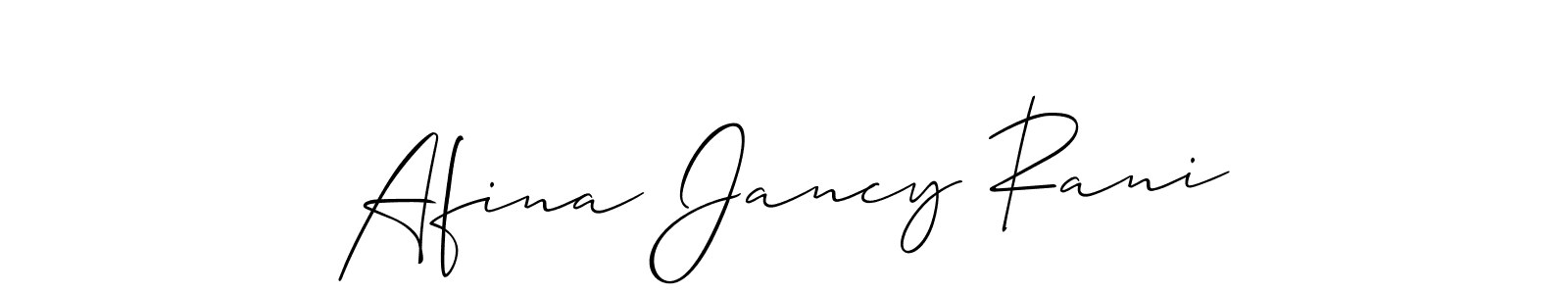Design your own signature with our free online signature maker. With this signature software, you can create a handwritten (Allison_Script) signature for name Afina Jancy Rani. Afina Jancy Rani signature style 2 images and pictures png