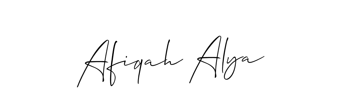 Similarly Allison_Script is the best handwritten signature design. Signature creator online .You can use it as an online autograph creator for name Afiqah Alya. Afiqah Alya signature style 2 images and pictures png
