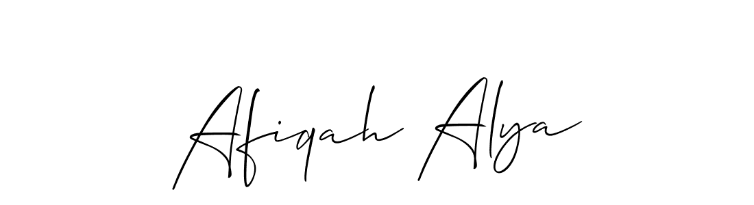 Make a short Afiqah Alya signature style. Manage your documents anywhere anytime using Allison_Script. Create and add eSignatures, submit forms, share and send files easily. Afiqah Alya signature style 2 images and pictures png