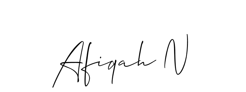 Make a short Afiqah N signature style. Manage your documents anywhere anytime using Allison_Script. Create and add eSignatures, submit forms, share and send files easily. Afiqah N signature style 2 images and pictures png