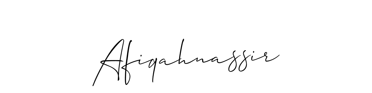 Similarly Allison_Script is the best handwritten signature design. Signature creator online .You can use it as an online autograph creator for name Afiqahnassir. Afiqahnassir signature style 2 images and pictures png