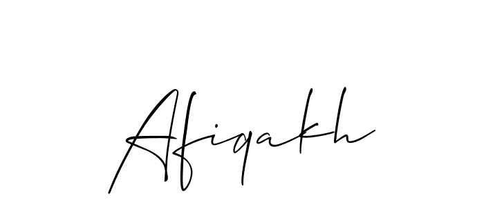 The best way (Allison_Script) to make a short signature is to pick only two or three words in your name. The name Afiqakh include a total of six letters. For converting this name. Afiqakh signature style 2 images and pictures png