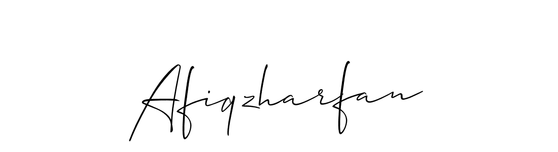 Make a short Afiqzharfan signature style. Manage your documents anywhere anytime using Allison_Script. Create and add eSignatures, submit forms, share and send files easily. Afiqzharfan signature style 2 images and pictures png