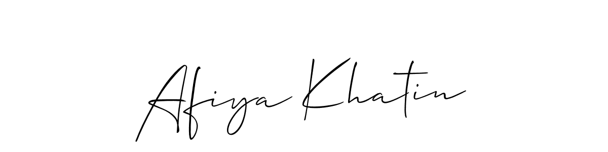 How to make Afiya Khatin signature? Allison_Script is a professional autograph style. Create handwritten signature for Afiya Khatin name. Afiya Khatin signature style 2 images and pictures png