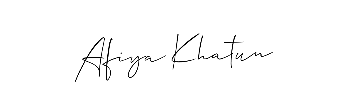Allison_Script is a professional signature style that is perfect for those who want to add a touch of class to their signature. It is also a great choice for those who want to make their signature more unique. Get Afiya Khatun name to fancy signature for free. Afiya Khatun signature style 2 images and pictures png