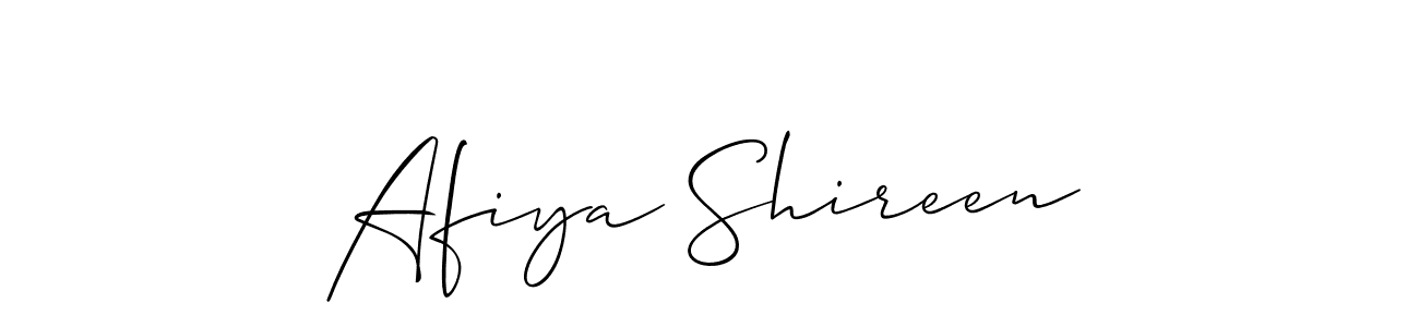 Create a beautiful signature design for name Afiya Shireen. With this signature (Allison_Script) fonts, you can make a handwritten signature for free. Afiya Shireen signature style 2 images and pictures png