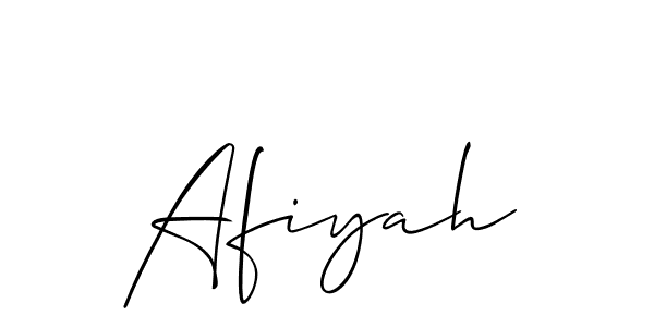 How to make Afiyah signature? Allison_Script is a professional autograph style. Create handwritten signature for Afiyah name. Afiyah signature style 2 images and pictures png