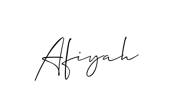 Afiyah stylish signature style. Best Handwritten Sign (Allison_Script) for my name. Handwritten Signature Collection Ideas for my name Afiyah. Afiyah signature style 2 images and pictures png