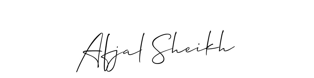 Make a beautiful signature design for name Afjal Sheikh. With this signature (Allison_Script) style, you can create a handwritten signature for free. Afjal Sheikh signature style 2 images and pictures png