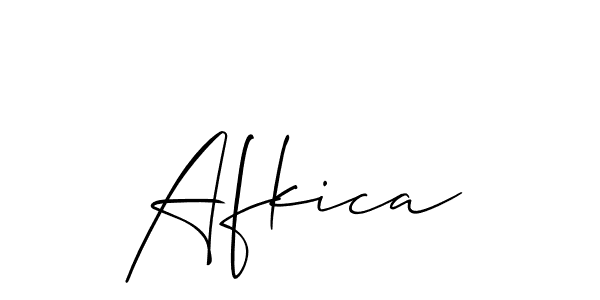 How to make Afkica name signature. Use Allison_Script style for creating short signs online. This is the latest handwritten sign. Afkica signature style 2 images and pictures png