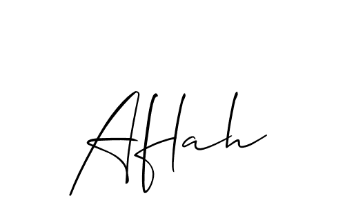 Create a beautiful signature design for name Aflah. With this signature (Allison_Script) fonts, you can make a handwritten signature for free. Aflah signature style 2 images and pictures png