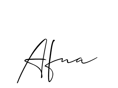 Use a signature maker to create a handwritten signature online. With this signature software, you can design (Allison_Script) your own signature for name Afna. Afna signature style 2 images and pictures png