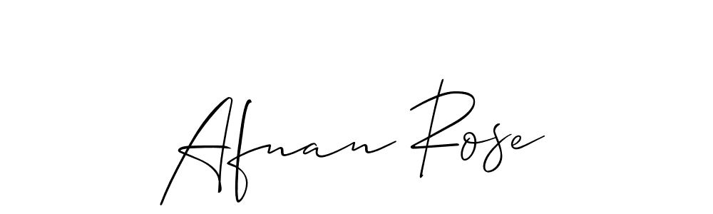 Use a signature maker to create a handwritten signature online. With this signature software, you can design (Allison_Script) your own signature for name Afnan Rose. Afnan Rose signature style 2 images and pictures png