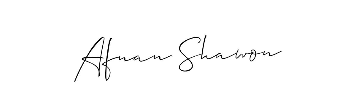 Make a beautiful signature design for name Afnan Shawon. With this signature (Allison_Script) style, you can create a handwritten signature for free. Afnan Shawon signature style 2 images and pictures png