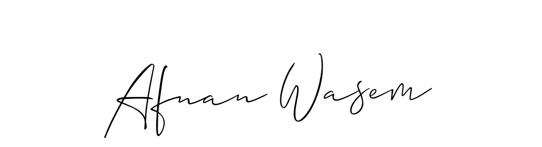 Make a beautiful signature design for name Afnan Wasem. With this signature (Allison_Script) style, you can create a handwritten signature for free. Afnan Wasem signature style 2 images and pictures png