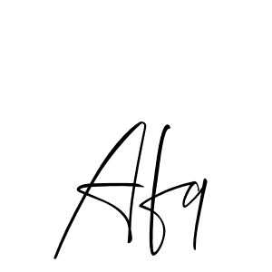 Design your own signature with our free online signature maker. With this signature software, you can create a handwritten (Allison_Script) signature for name Afq. Afq signature style 2 images and pictures png