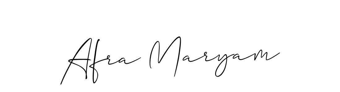How to make Afra Maryam name signature. Use Allison_Script style for creating short signs online. This is the latest handwritten sign. Afra Maryam signature style 2 images and pictures png