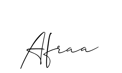 How to make Afraa signature? Allison_Script is a professional autograph style. Create handwritten signature for Afraa name. Afraa signature style 2 images and pictures png