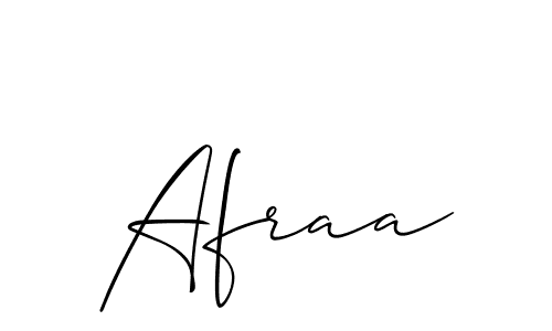 How to make Afraa signature? Allison_Script is a professional autograph style. Create handwritten signature for Afraa name. Afraa signature style 2 images and pictures png