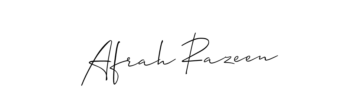 if you are searching for the best signature style for your name Afrah Razeen. so please give up your signature search. here we have designed multiple signature styles  using Allison_Script. Afrah Razeen signature style 2 images and pictures png