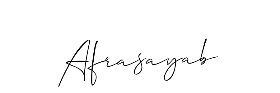 Use a signature maker to create a handwritten signature online. With this signature software, you can design (Allison_Script) your own signature for name Afrasayab. Afrasayab signature style 2 images and pictures png