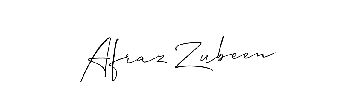 How to make Afraz Zubeen name signature. Use Allison_Script style for creating short signs online. This is the latest handwritten sign. Afraz Zubeen signature style 2 images and pictures png