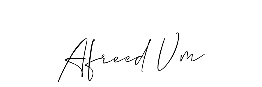How to make Afreed Vm signature? Allison_Script is a professional autograph style. Create handwritten signature for Afreed Vm name. Afreed Vm signature style 2 images and pictures png