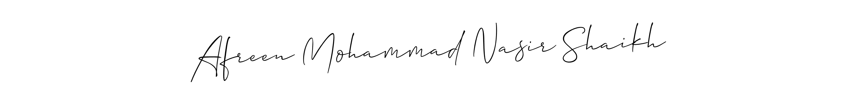 Use a signature maker to create a handwritten signature online. With this signature software, you can design (Allison_Script) your own signature for name Afreen Mohammad Nasir Shaikh. Afreen Mohammad Nasir Shaikh signature style 2 images and pictures png