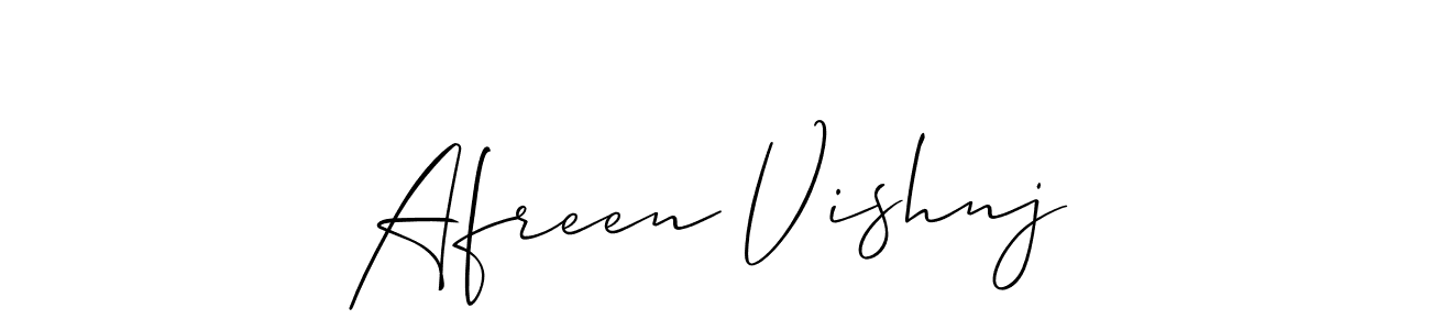 How to Draw Afreen Vishnj signature style? Allison_Script is a latest design signature styles for name Afreen Vishnj. Afreen Vishnj signature style 2 images and pictures png