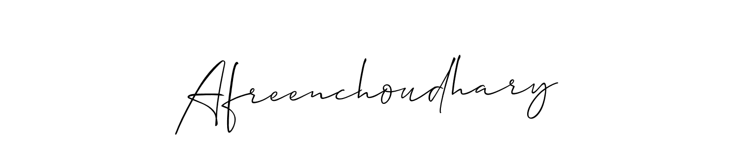 It looks lik you need a new signature style for name Afreenchoudhary. Design unique handwritten (Allison_Script) signature with our free signature maker in just a few clicks. Afreenchoudhary signature style 2 images and pictures png