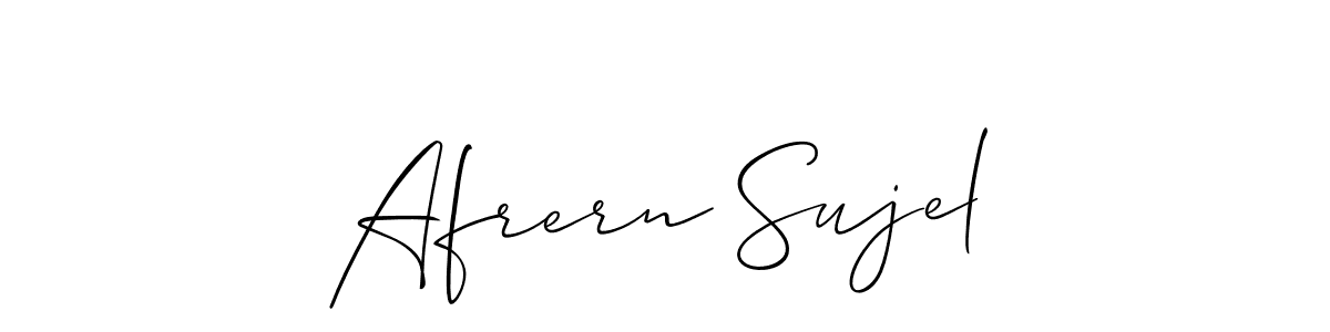 Make a beautiful signature design for name Afrern Sujel. With this signature (Allison_Script) style, you can create a handwritten signature for free. Afrern Sujel signature style 2 images and pictures png