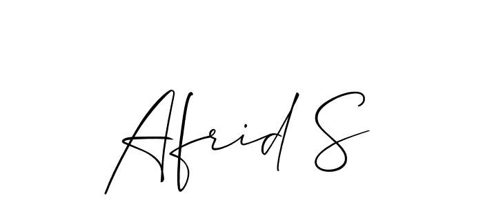 Make a beautiful signature design for name Afrid S. With this signature (Allison_Script) style, you can create a handwritten signature for free. Afrid S signature style 2 images and pictures png